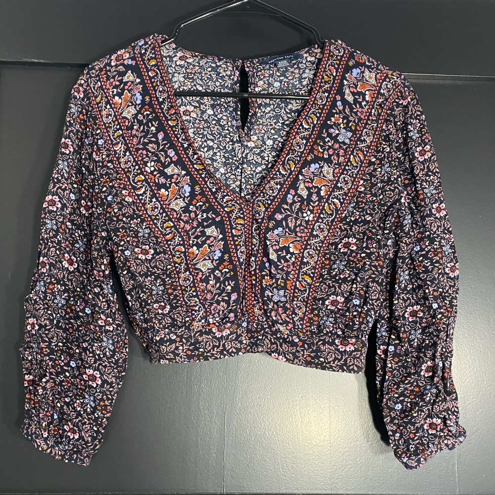 Floral V-Neck Women's Top